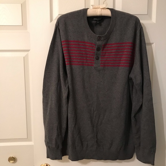 Banana Republic Men’s Gray & Red Large Sweater - Picture 3 of 11